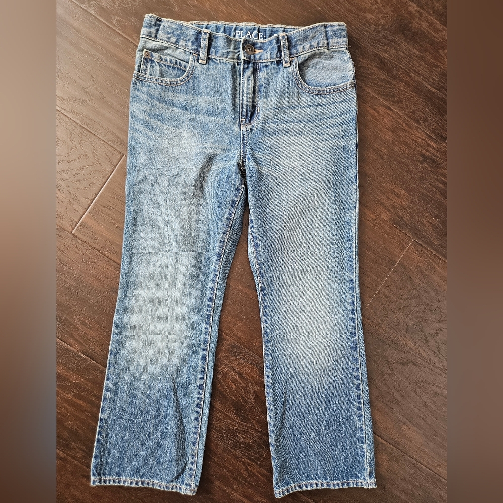 The Children's Place Bootcut Medium-Indigo Denim Jeans, girls size 8 "Husky"